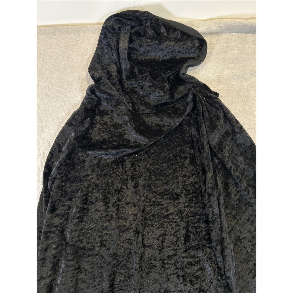 Adult Unisex Cape Black Hooded Velvet One Size Tie Closure Costume‎ - Picture 9 of 9